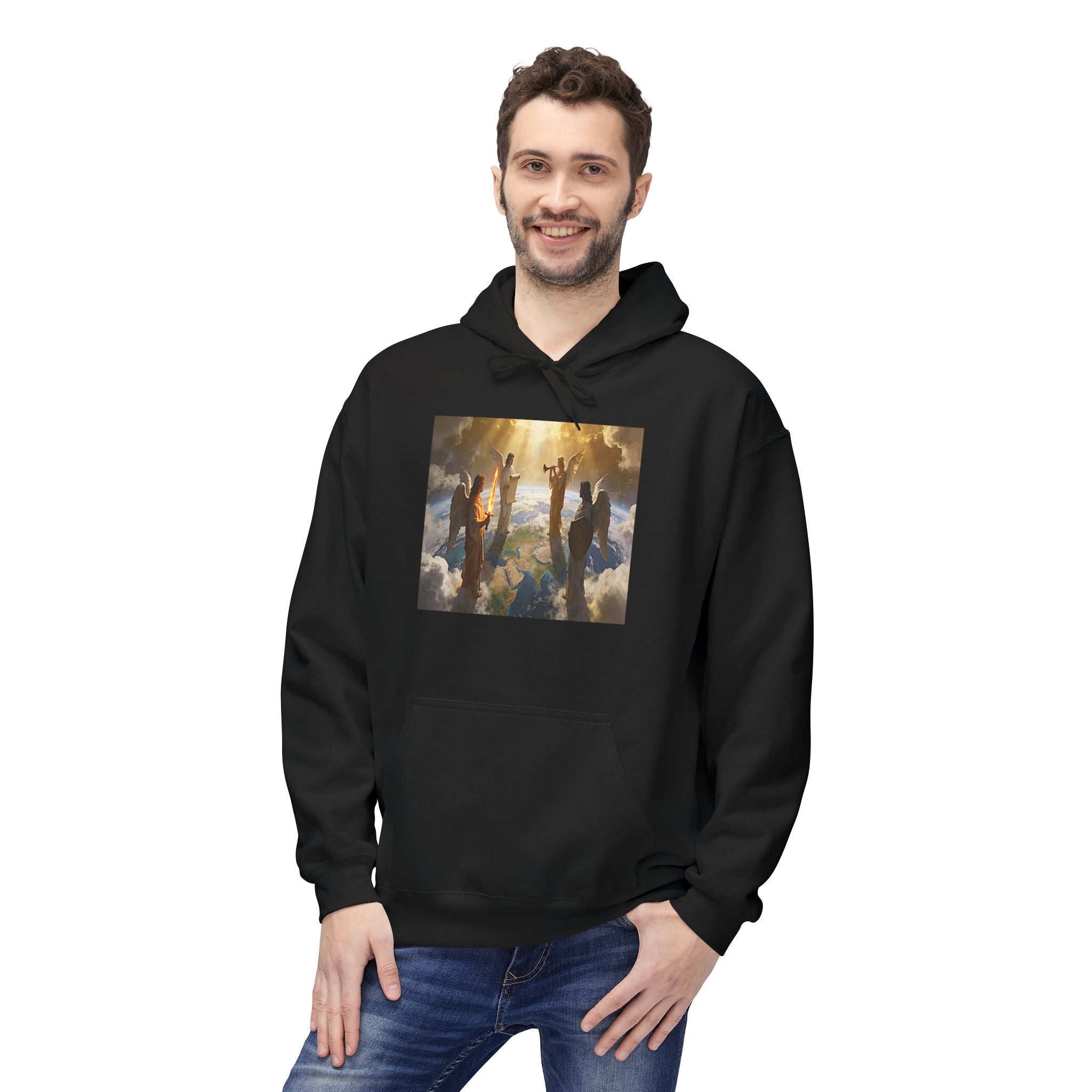 Christian Ascension Hoodie – Jesus and Angels Religious Pullover