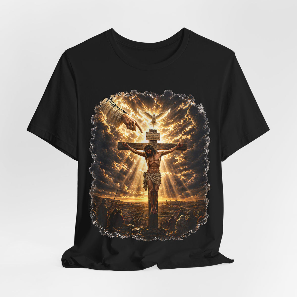 Crucifixion Sunrise T-Shirt — Jesus on the Cross Spiritual Faith Tee
