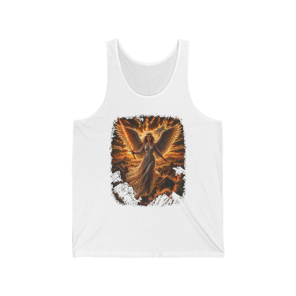 Angel Wings Tank Top — Radiant Guardian Spiritual Graphic Jersey Tank