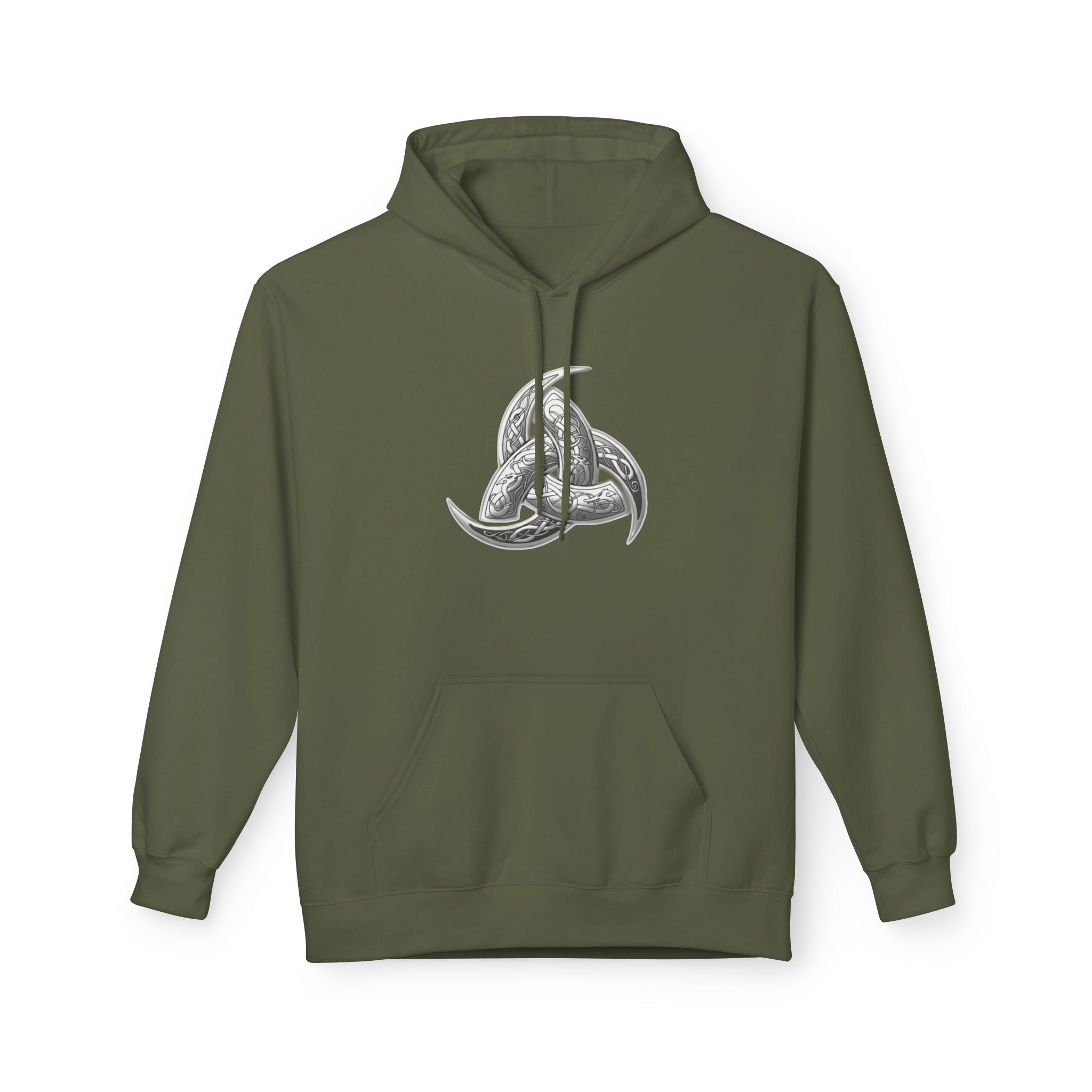 Viking Triple Horns Hoodie — Norse Valknut Knot Graphic Pullover