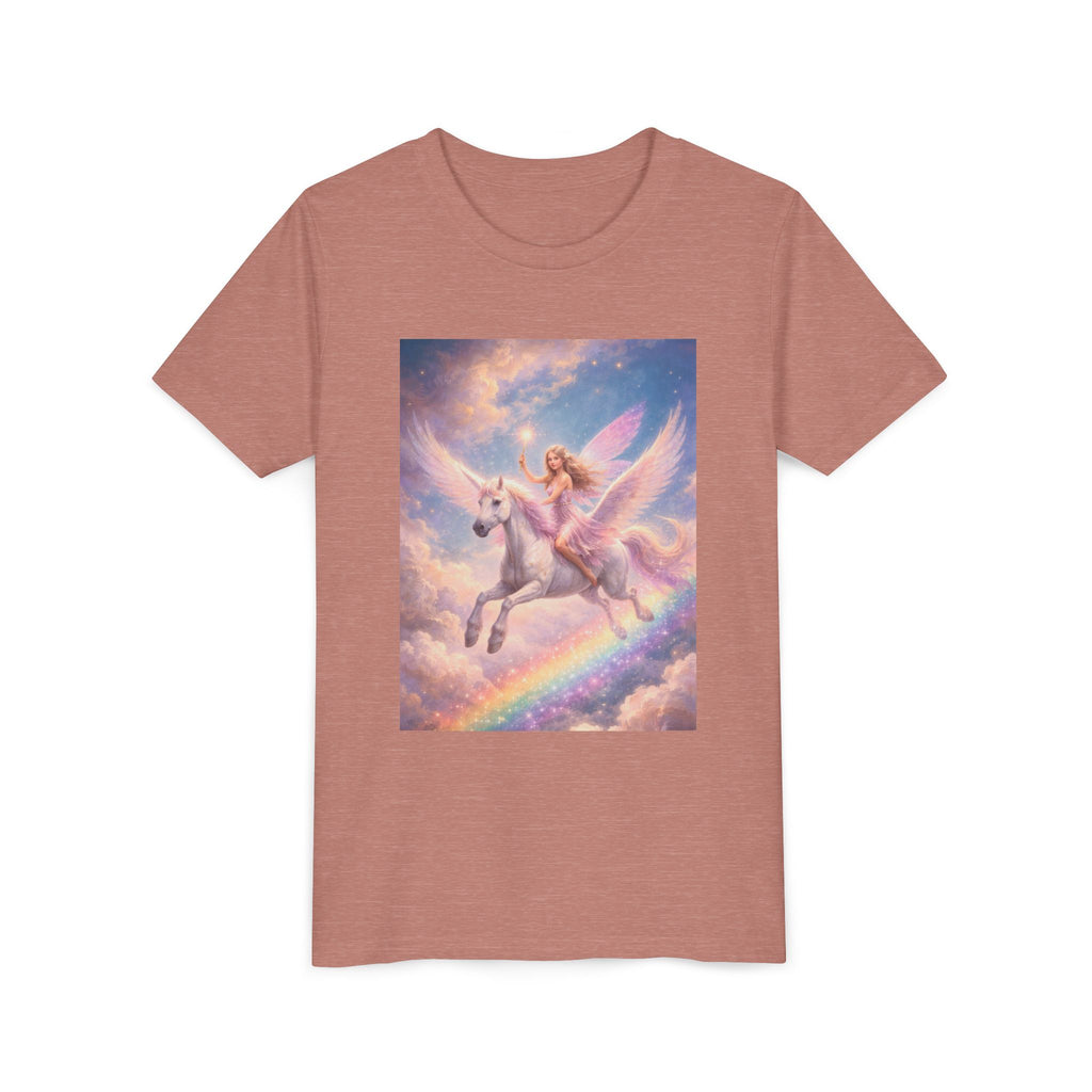 Youth Tee — Magical Unicorn Pegasus Rainbow Graphic T‑Shirt for Kids