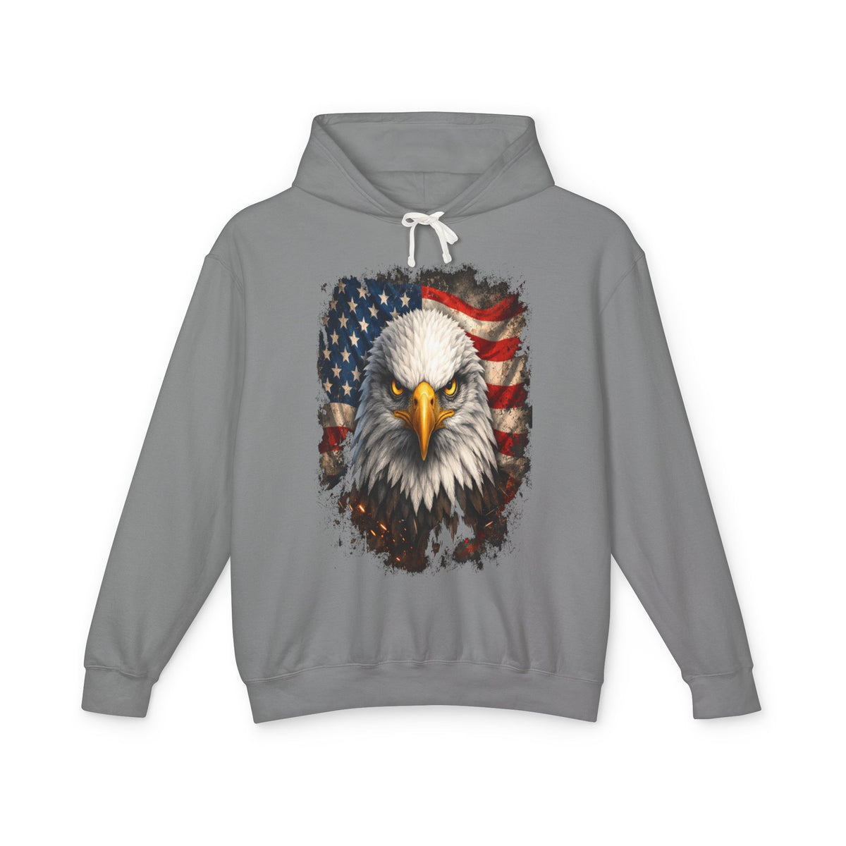 American Bald Eagle Hoodie — Patriotic Flag Graphic Sweatshirt