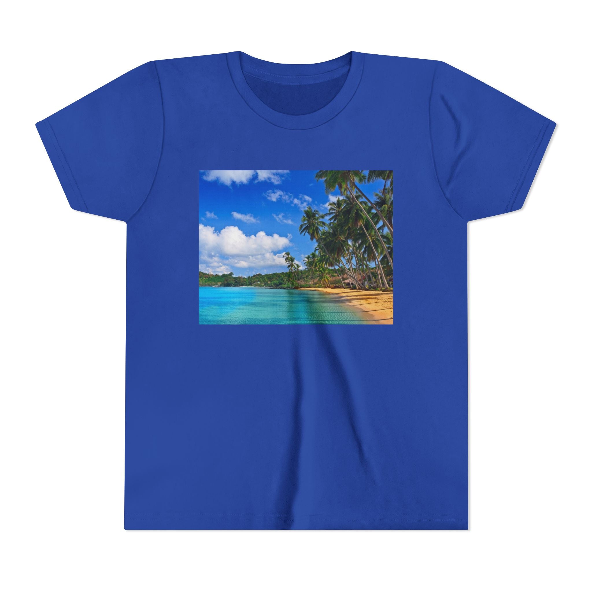 Youth Tee — Tropical Beach Photo Print Summer Vacation Shirt