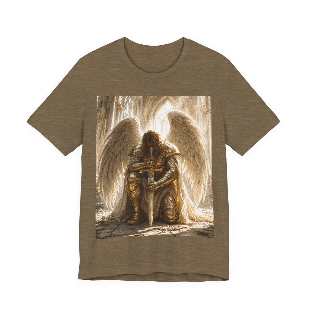 Guardian Angel Graphic Tee — Praying Winged Warrior T-Shirt