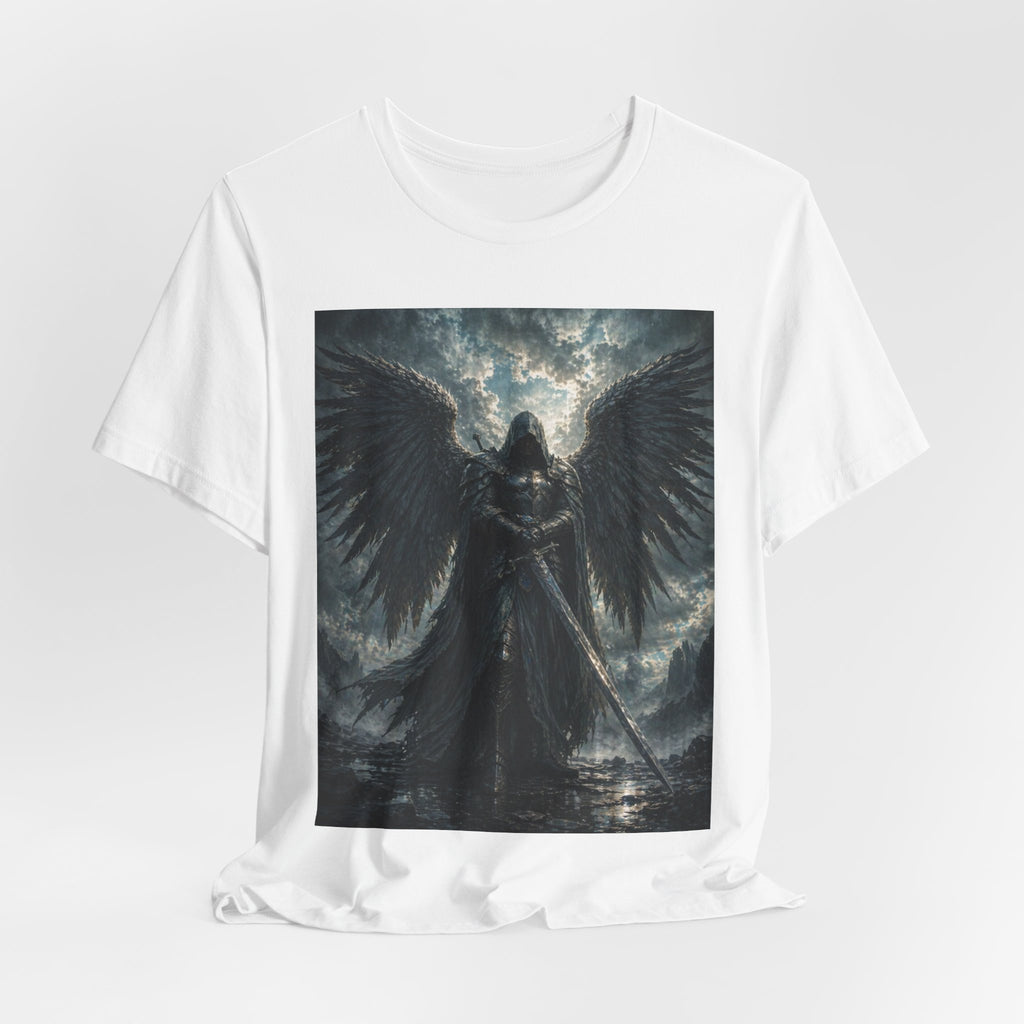 Dark Fallen Angel Graphic Tee — Gothic Warrior Angel T-Shirt