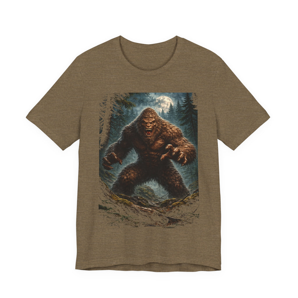 Bigfoot Monster Graphic T-Shirt — Sasquatch Forest Night Tee