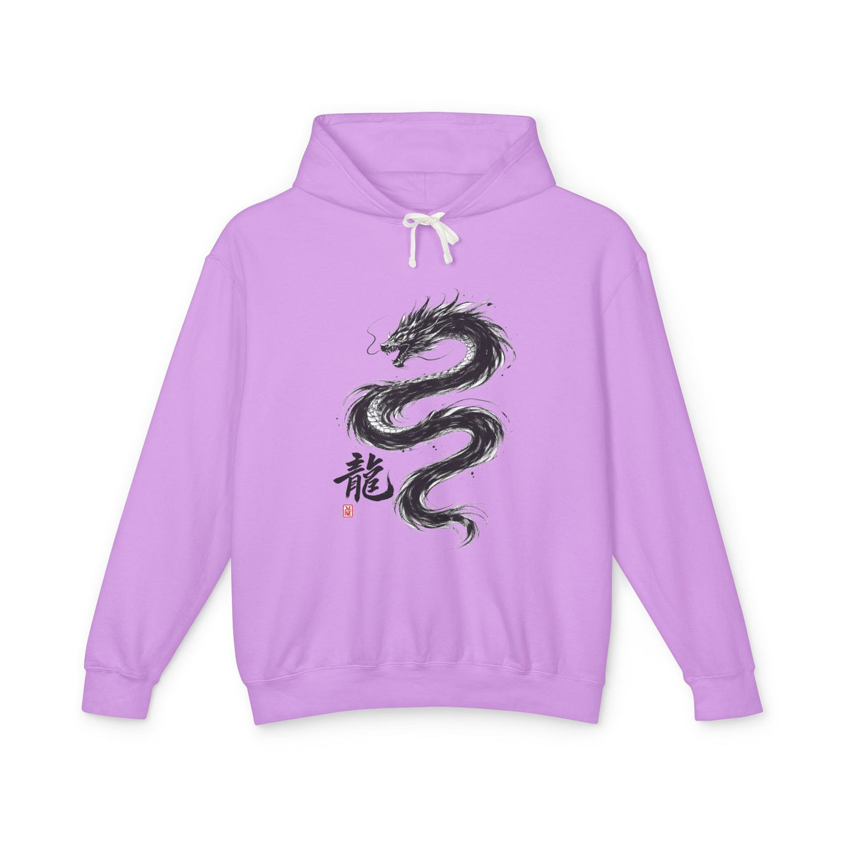 Dragon Ink Hoodie — Oriental Brush Stroke Dragon Sweatshirt