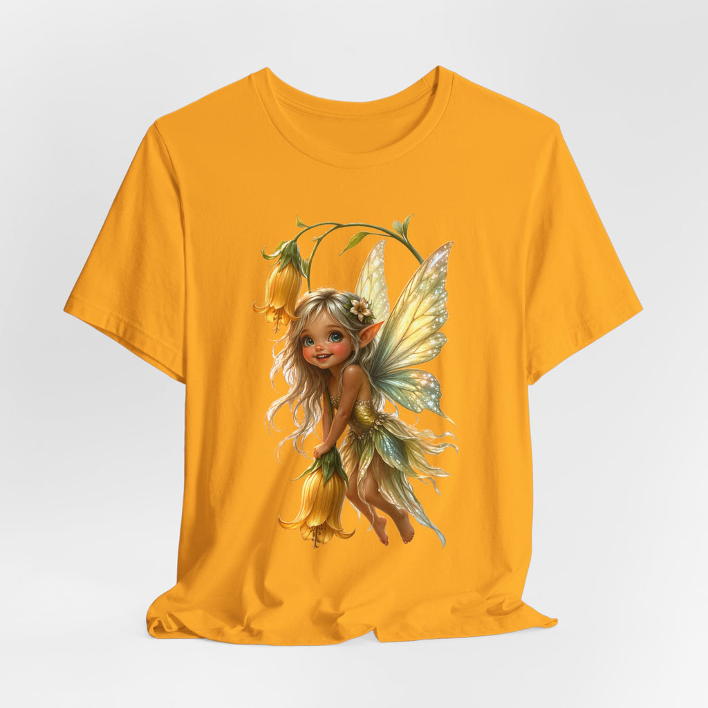Fairy Flower T-Shirt — Whimsical Yellow Bell Fairy Graphic Tee