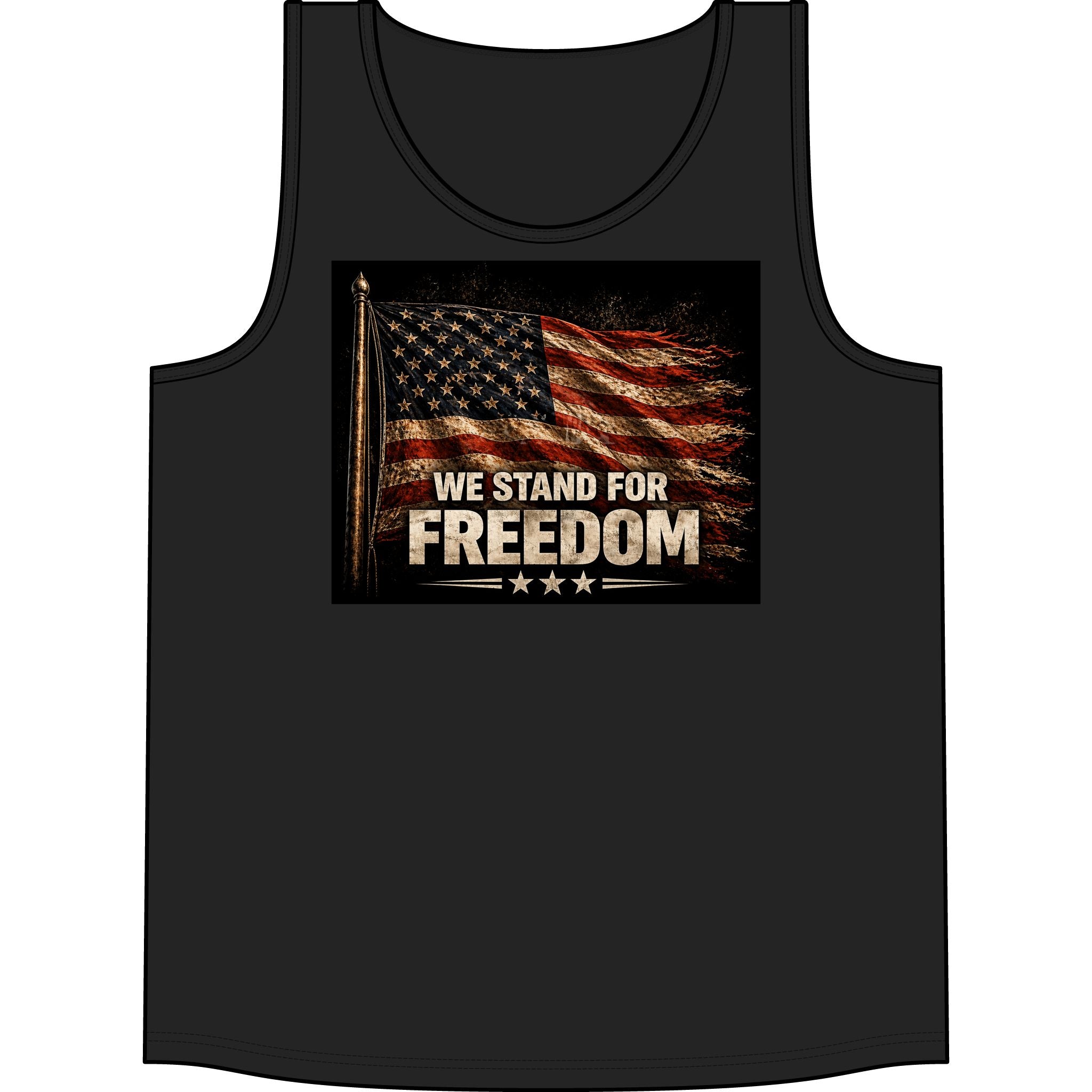 We Stand for Freedom Tank Top — Patriotic American Flag Muscle Tee