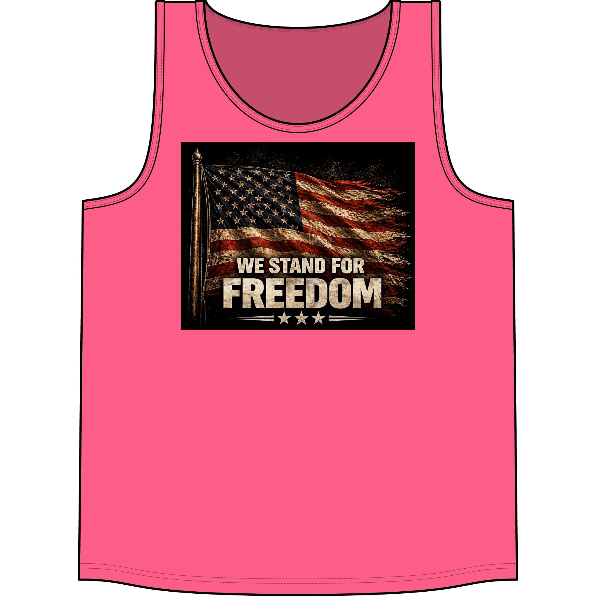 We Stand for Freedom Tank Top — Patriotic American Flag Muscle Tee
