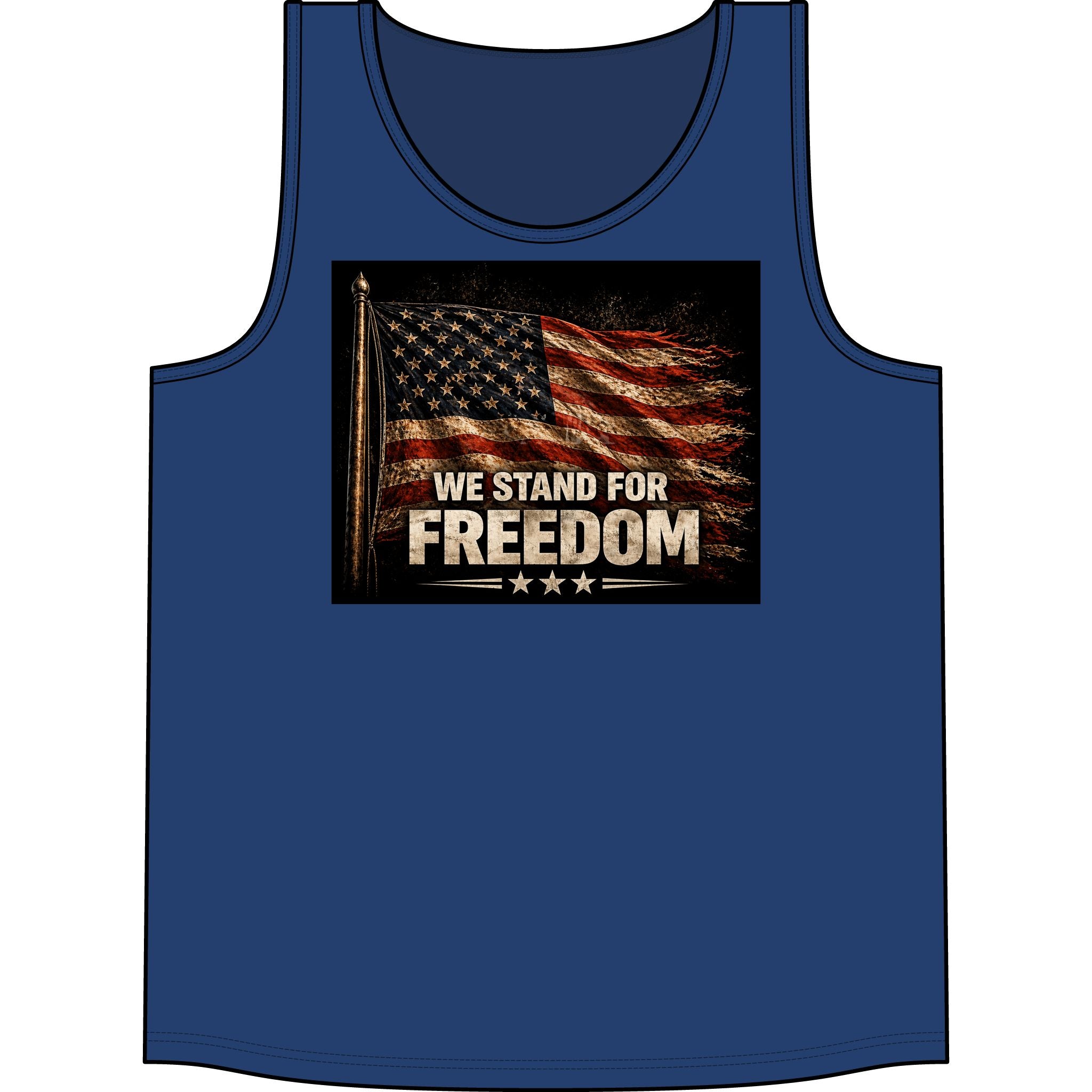 We Stand for Freedom Tank Top — Patriotic American Flag Muscle Tee