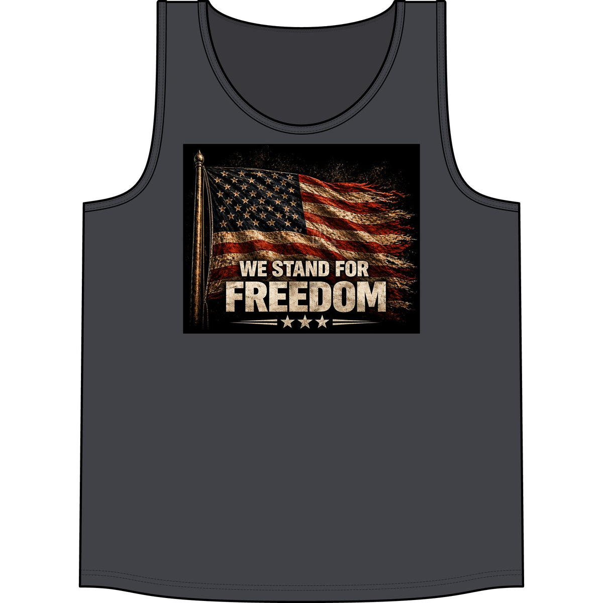 We Stand for Freedom Tank Top — Patriotic American Flag Muscle Tee
