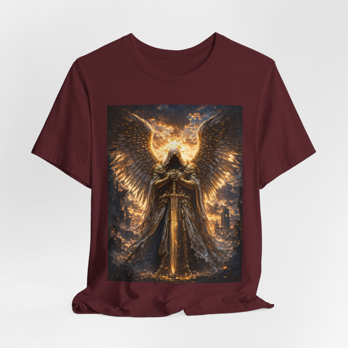 Angel Guardian T-Shirt — Golden Warrior Wings Graphic Tee
