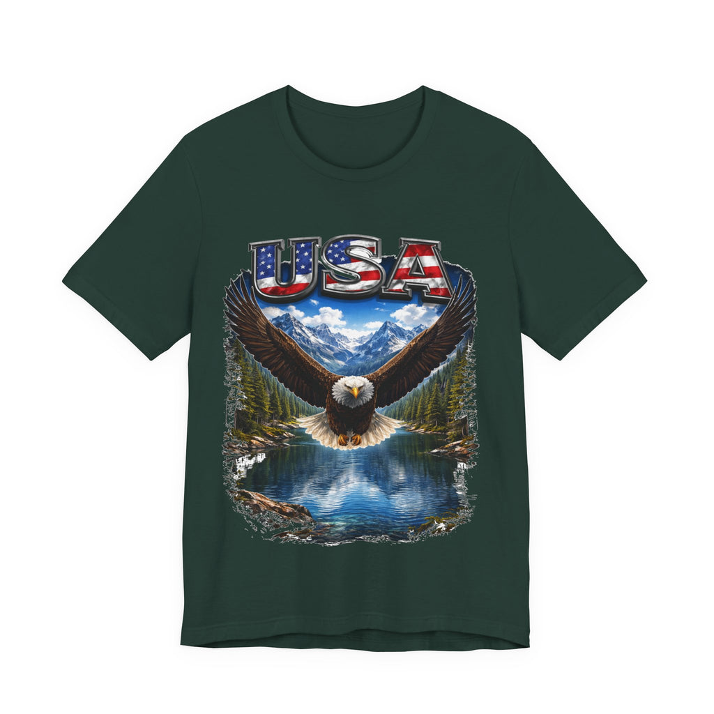 USA Eagle T-Shirt - Patriotic Bald Eagle Scenic Graphic Tee