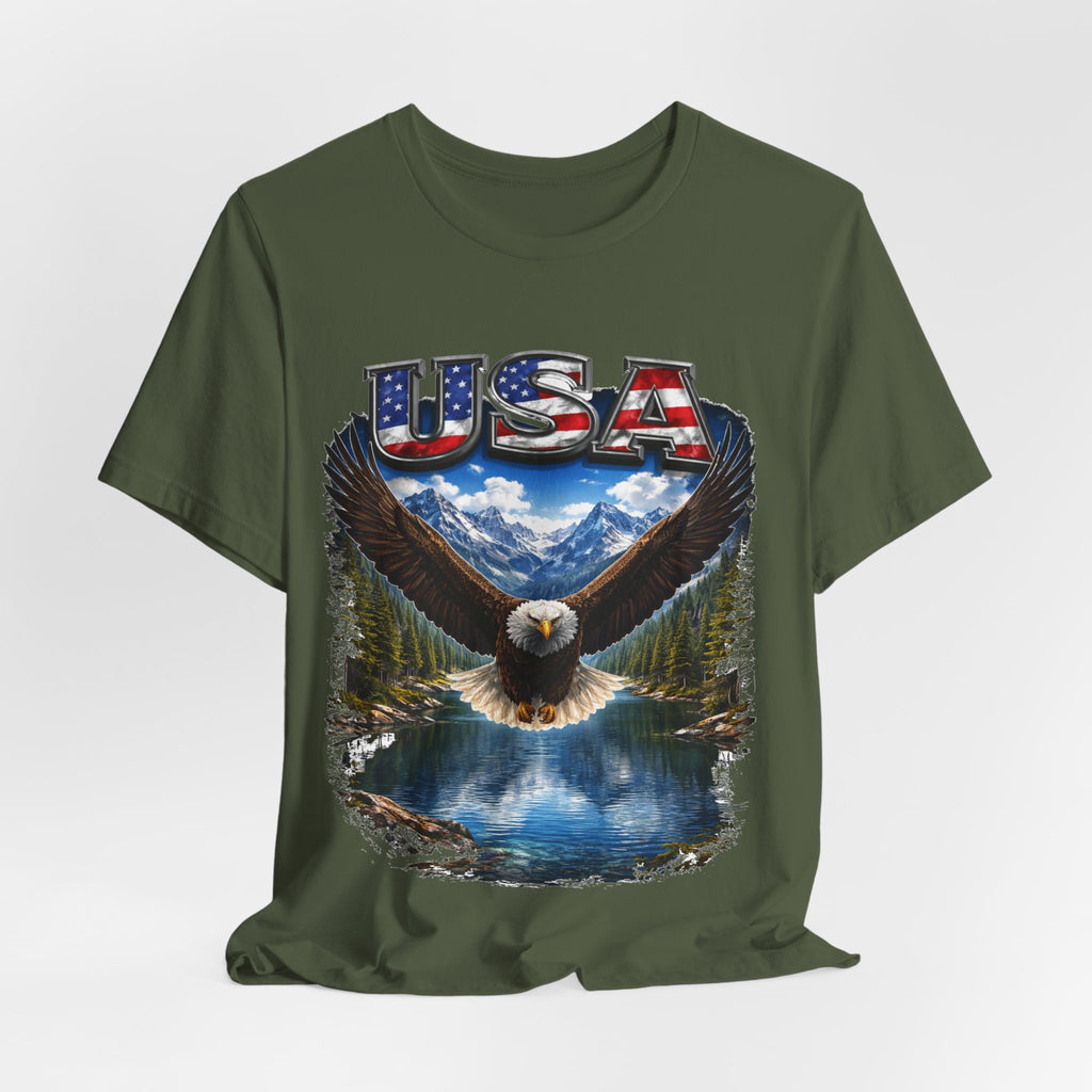 USA Eagle T-Shirt - Patriotic Bald Eagle Scenic Graphic Tee