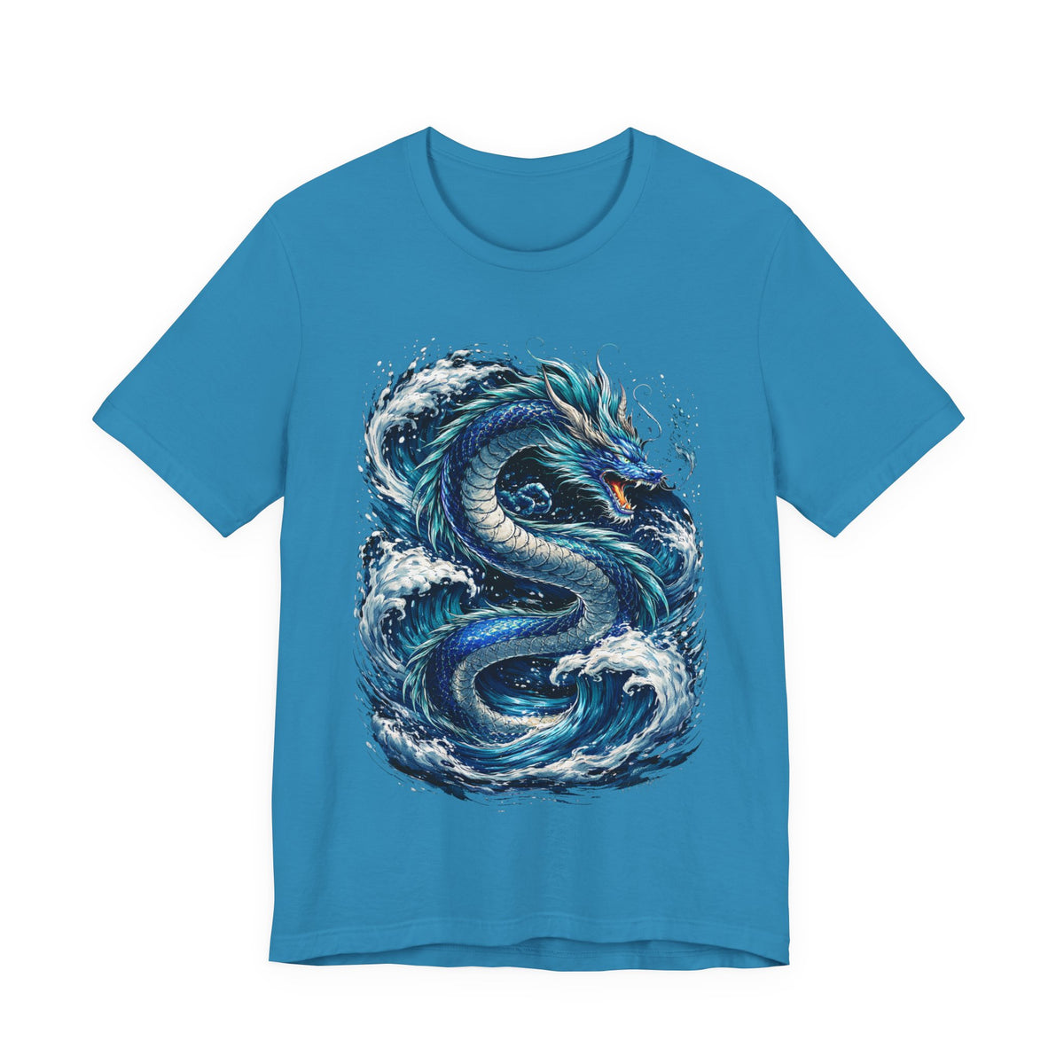 Ocean Dragon Graphic Tee — Blue Wave Serpent T-Shirt