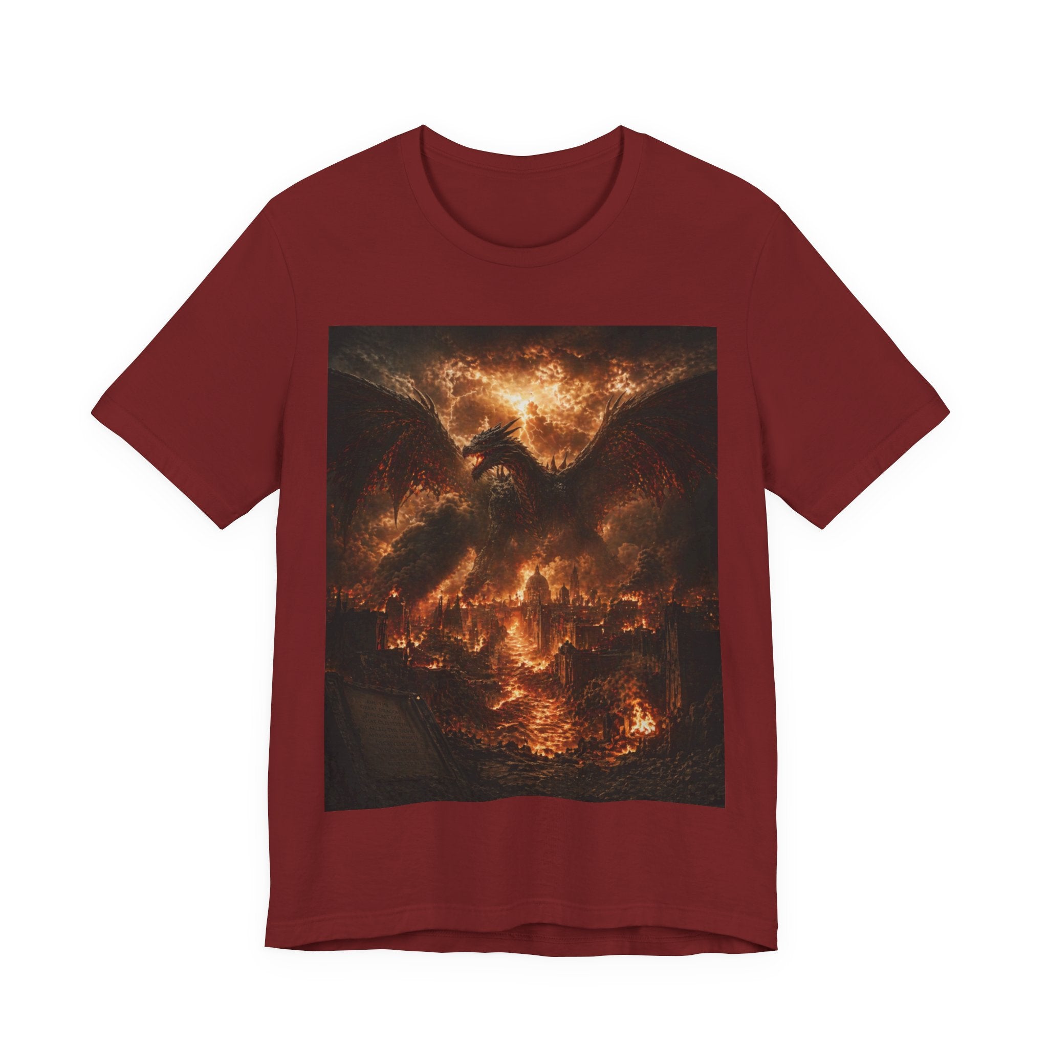 Demonic Dragon Fire End of times Tee — Dark Graphic Shirt of the final battel betten Satan and Miichael the arch angel
