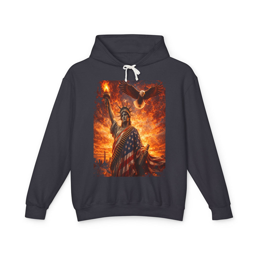 Statue of Liberty American Flag Hoodie — Patriotic Liberty Eagle Sweatshirt