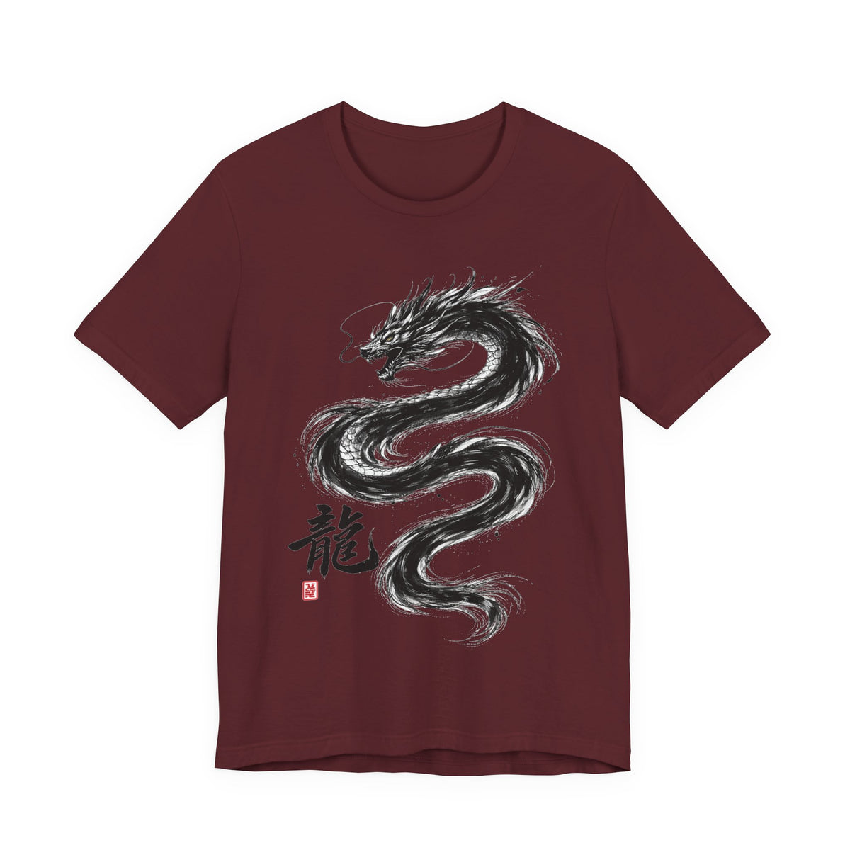 Dragon Brushstroke Tee — Asian Ink Dragon T-Shirt