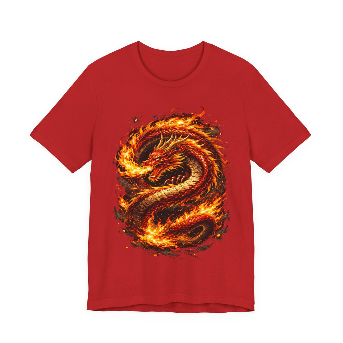 Flaming Dragon T-Shirt — Fiery Eastern Dragon Graphic Tee