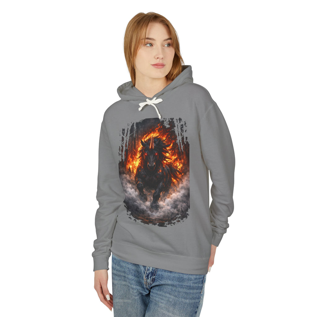 Fiery Horse Hoodie — Flaming Stallion Graphic Sweatshirt