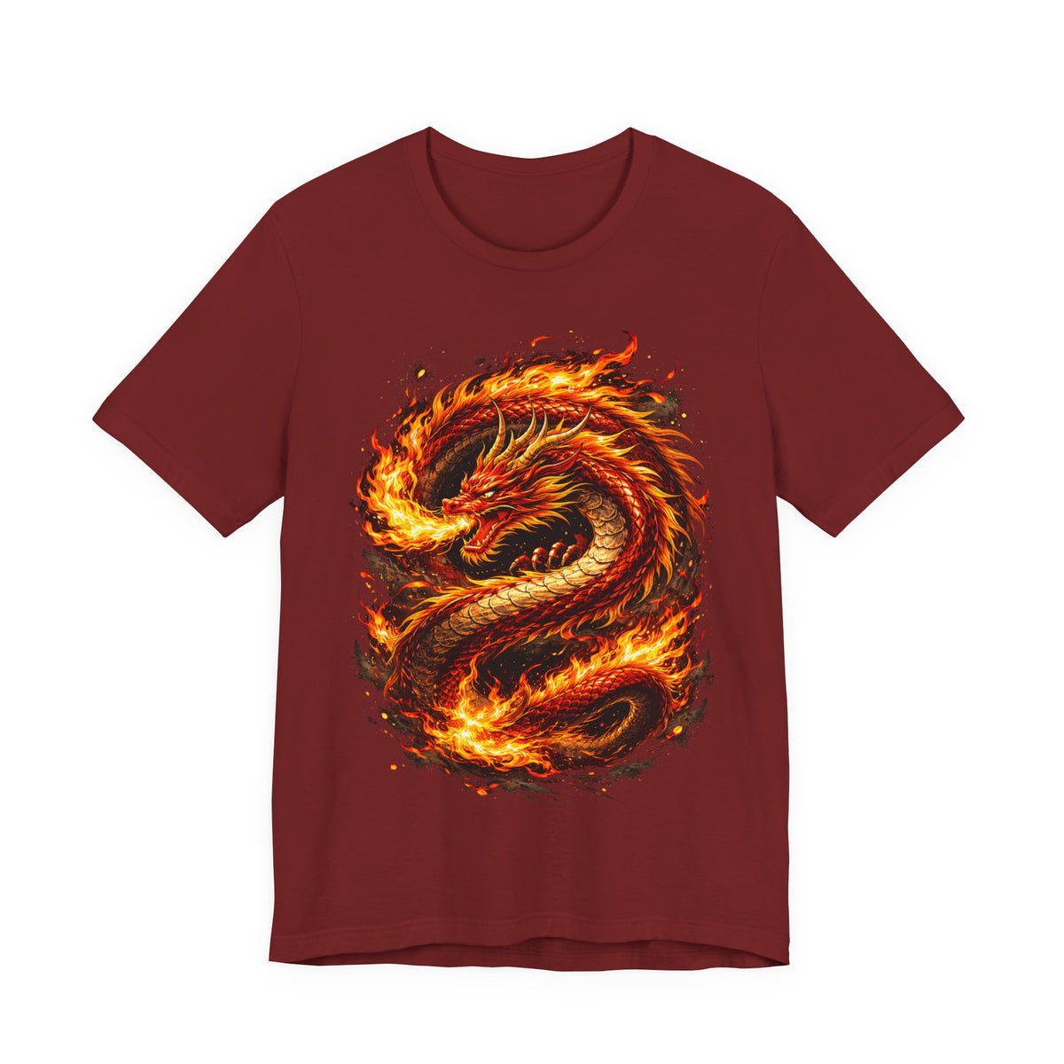 Flaming Dragon T-Shirt — Fiery Eastern Dragon Graphic Tee