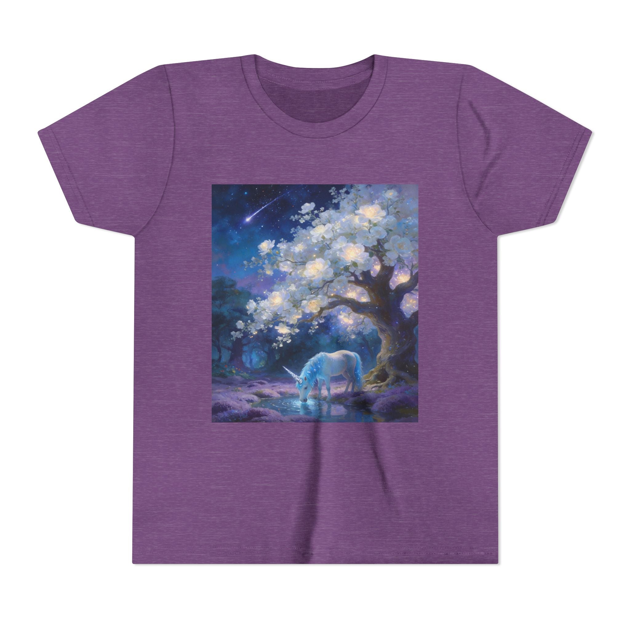 Youth Tee — Dreamy Moonlit Deer & Blossom Tree Graphic
