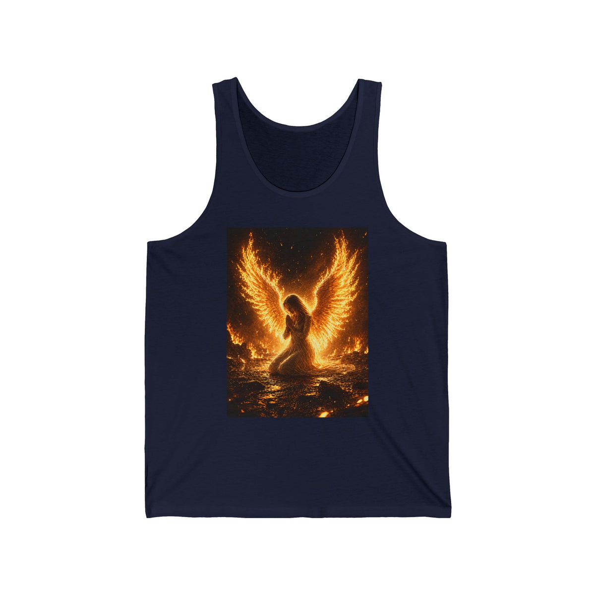 Fiery Angel Wings Tank Top — Flaming Angel Graphic Tank