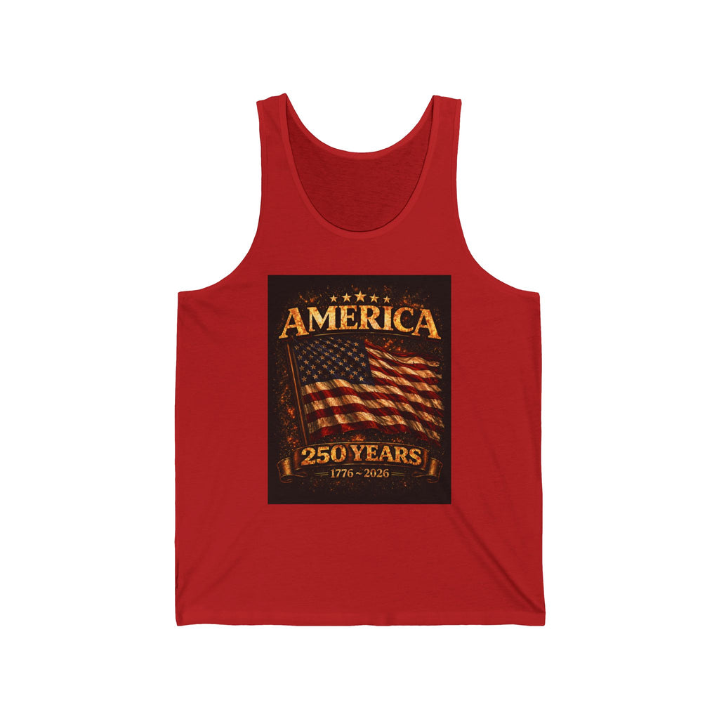 America 250 Years Flag Tank Top — 1776–2026 Patriotic Fourth of July Tank