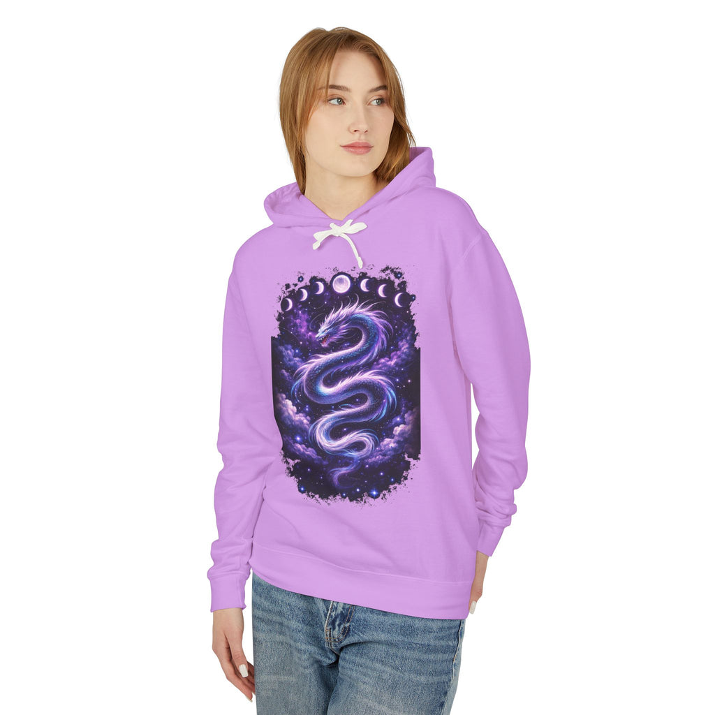 Galaxy Serpent Hoodie — Cosmic Dragon Moon Phases Pullover