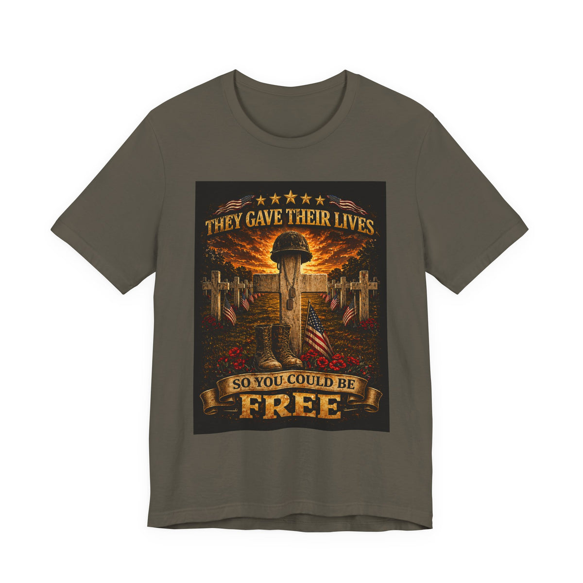 Memorial Veterans T‑Shirt — "They Gave Their Lives So You Could Be Free" Military Tribute Tee