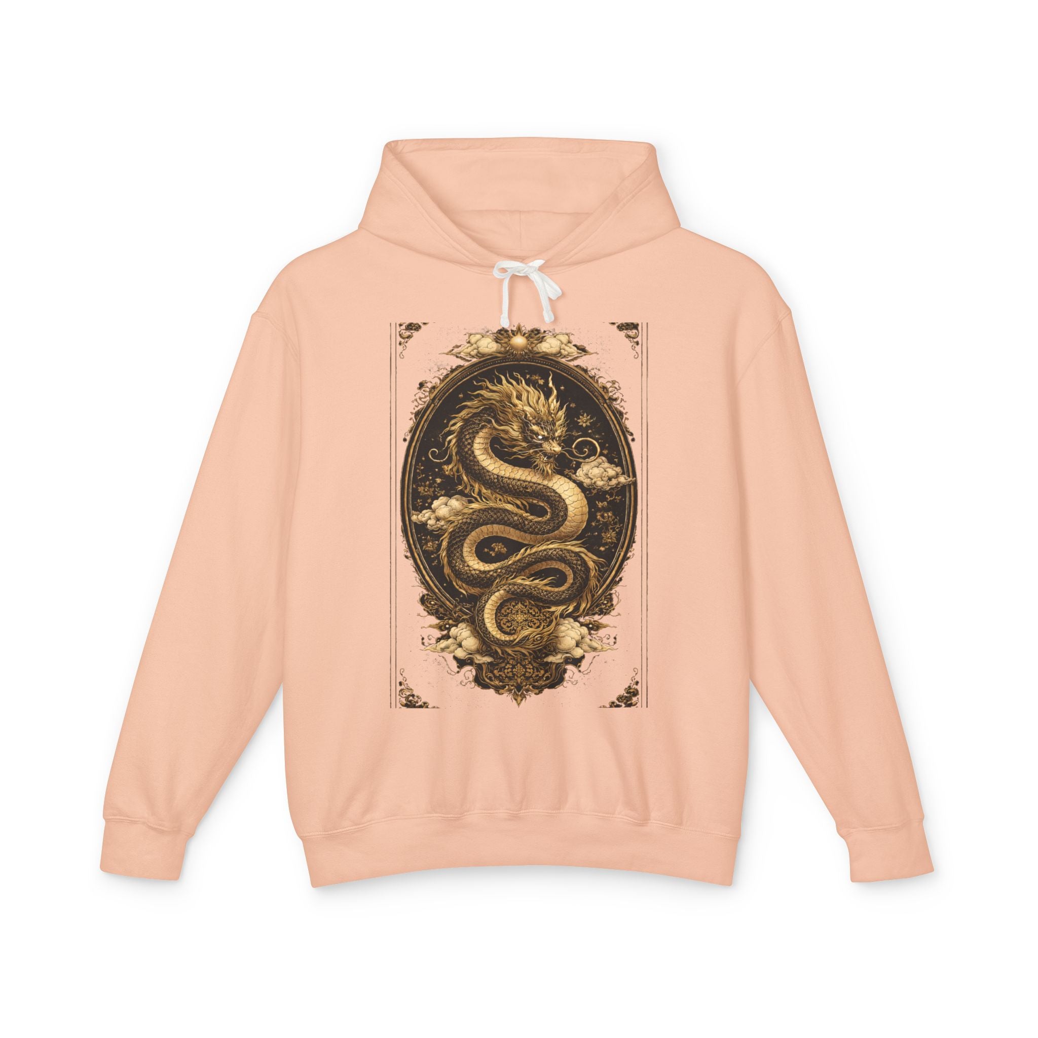 Golden Dragon Hoodie — Vintage Oriental Serpent Graphic Sweatshirt