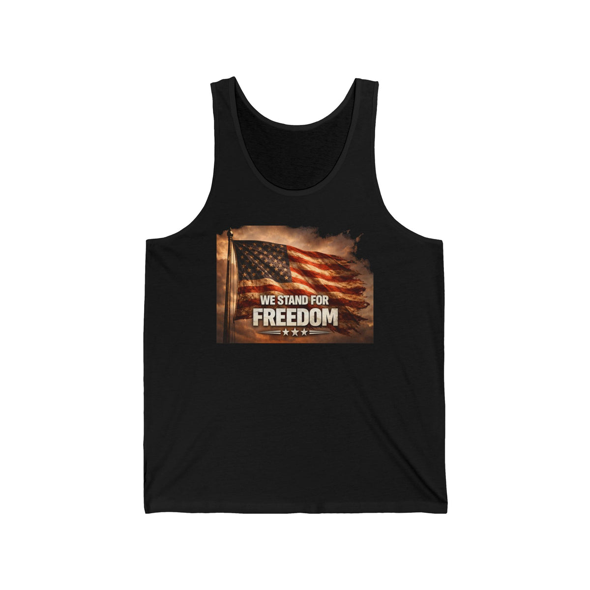 Freedom Flag Tank Top — "We Stand for Freedom" Patriotic American Flag Tank