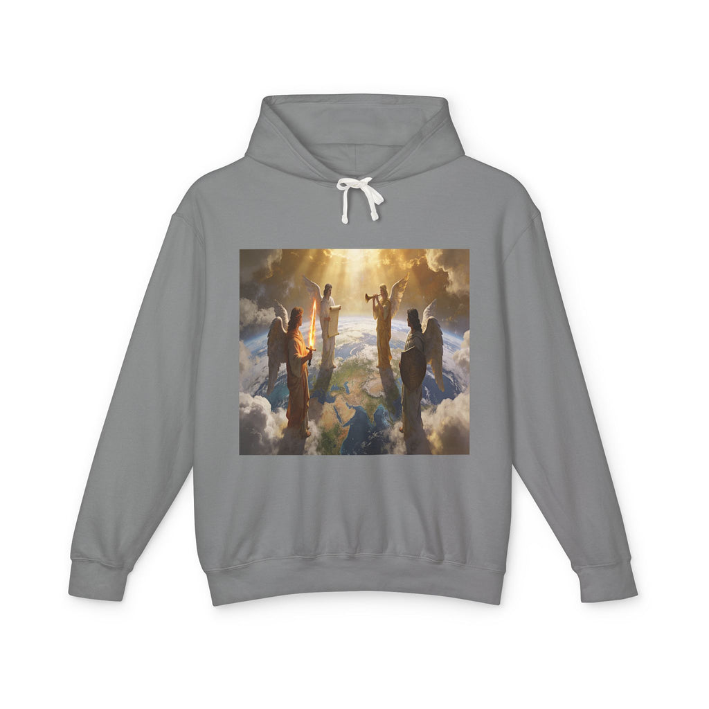 The Seven Trumpets-Angel Choir Hoodie — Heavenly Light Spiritual Graphic Pullover