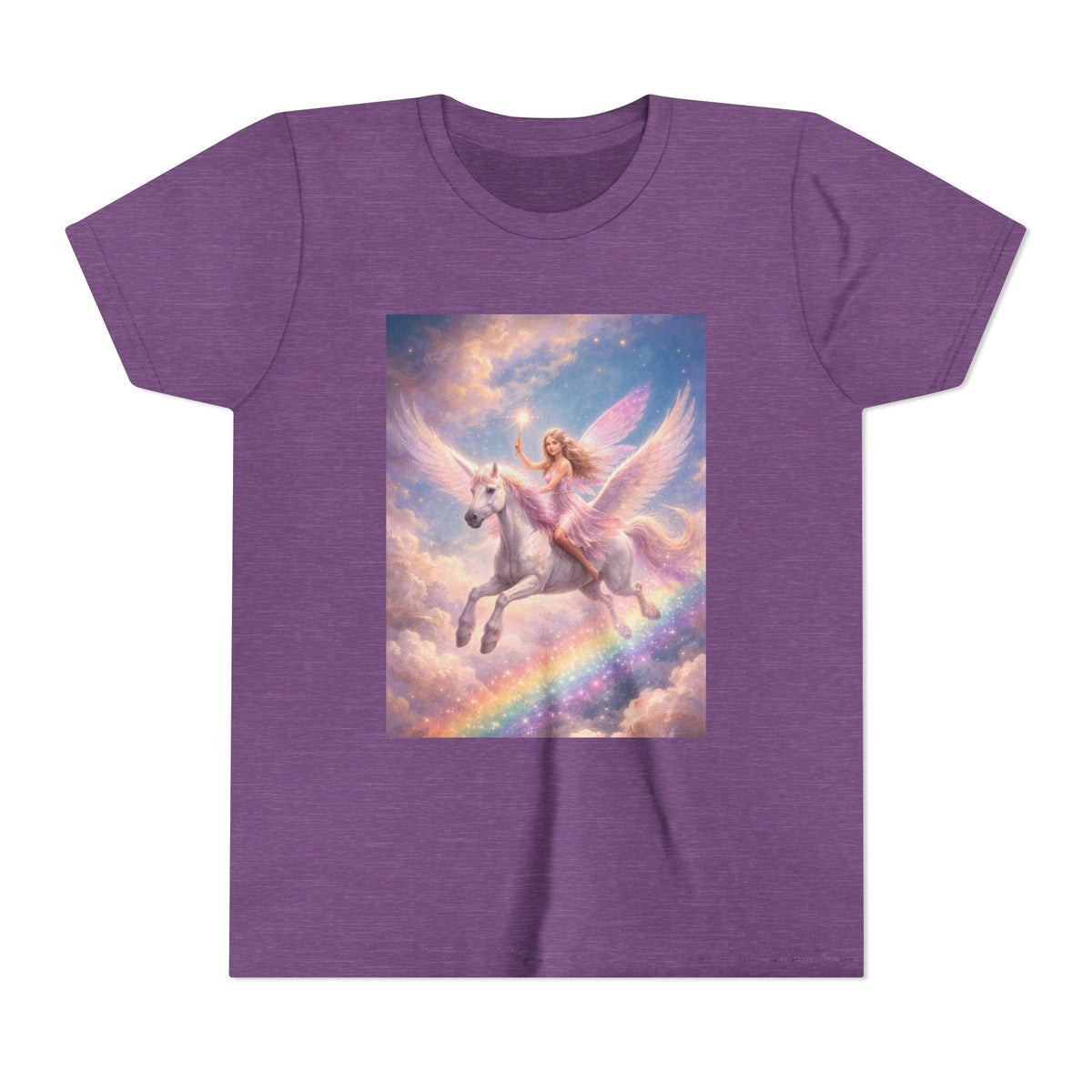 Youth Tee — Magical Unicorn Pegasus Rainbow Graphic T‑Shirt for Kids