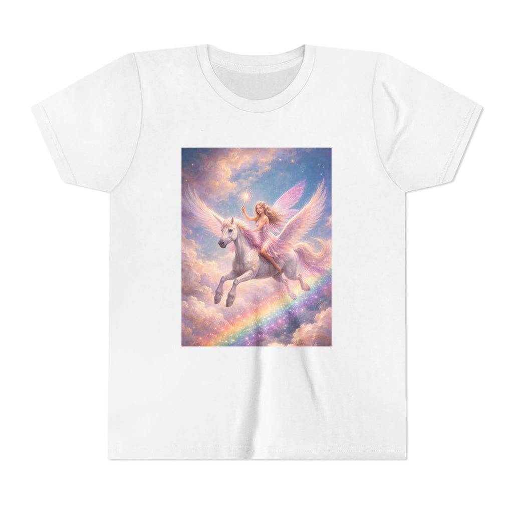 Youth Tee — Magical Unicorn Pegasus Rainbow Graphic T‑Shirt for Kids