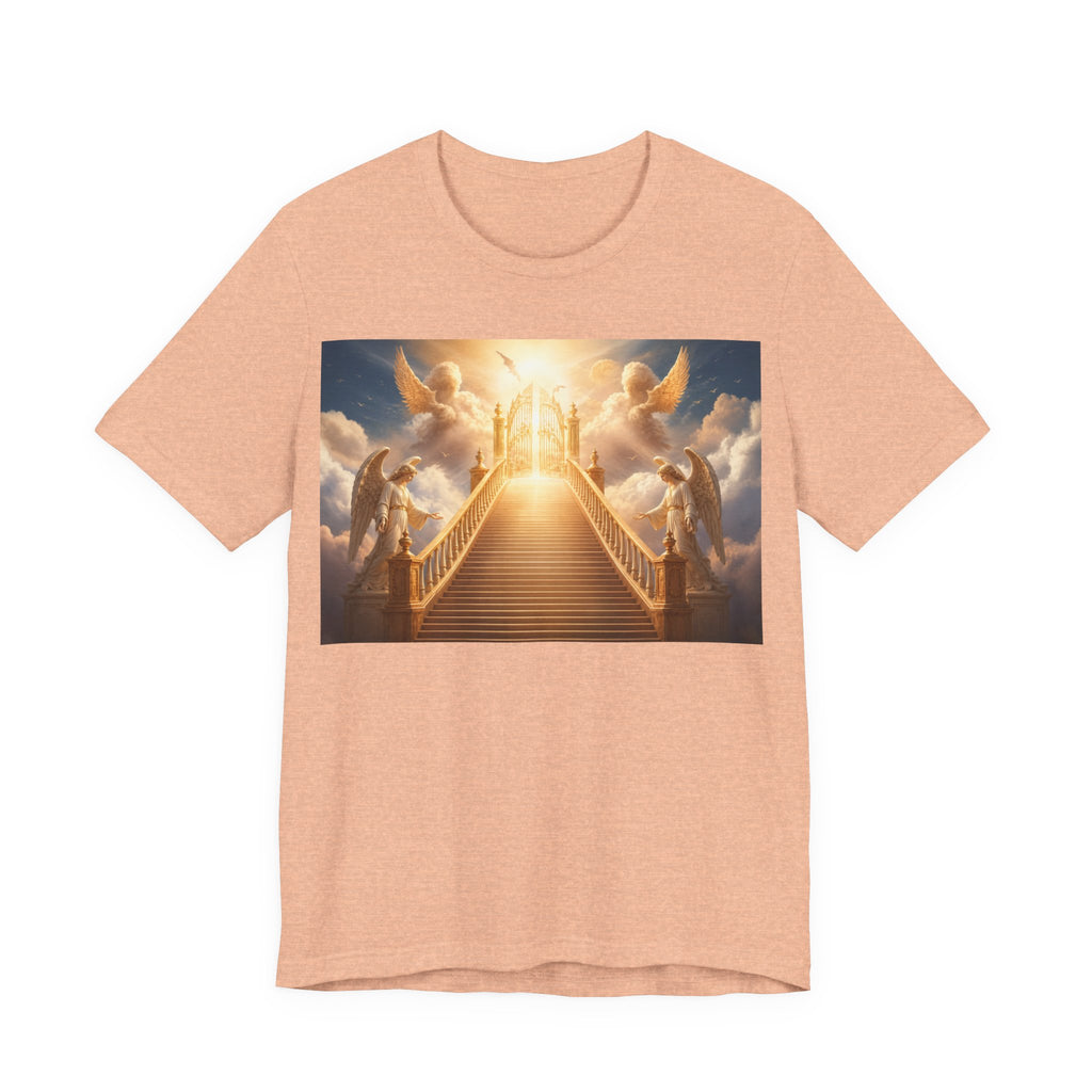 Heavenly Stairway T‑Shirt — Golden Gates Angelic Design