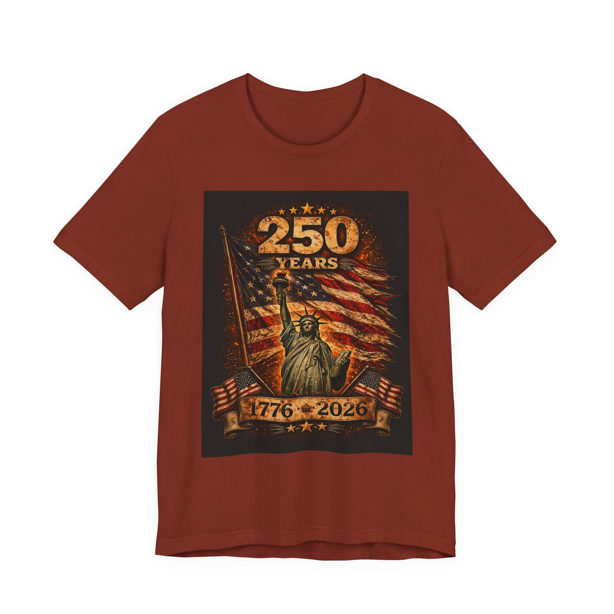 250 Years USA Liberty T-Shirt – 1776-2026 American Flag & Statue of Liberty Tee