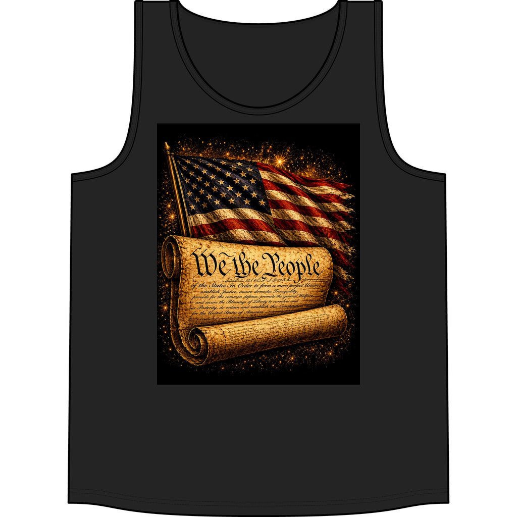 Patriotic "We the People" Tank Top — American Flag Constitution Graphic