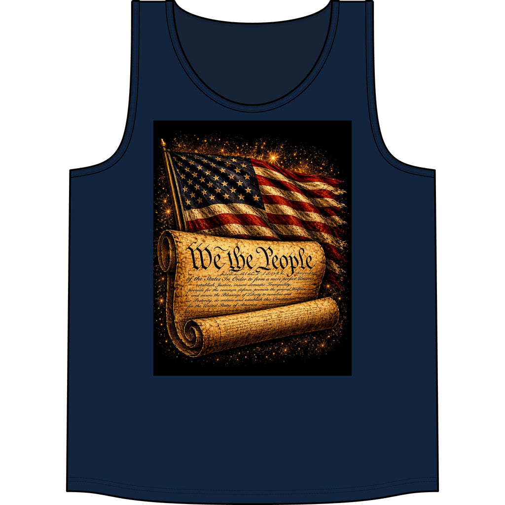 Patriotic "We the People" Tank Top — American Flag Constitution Graphic