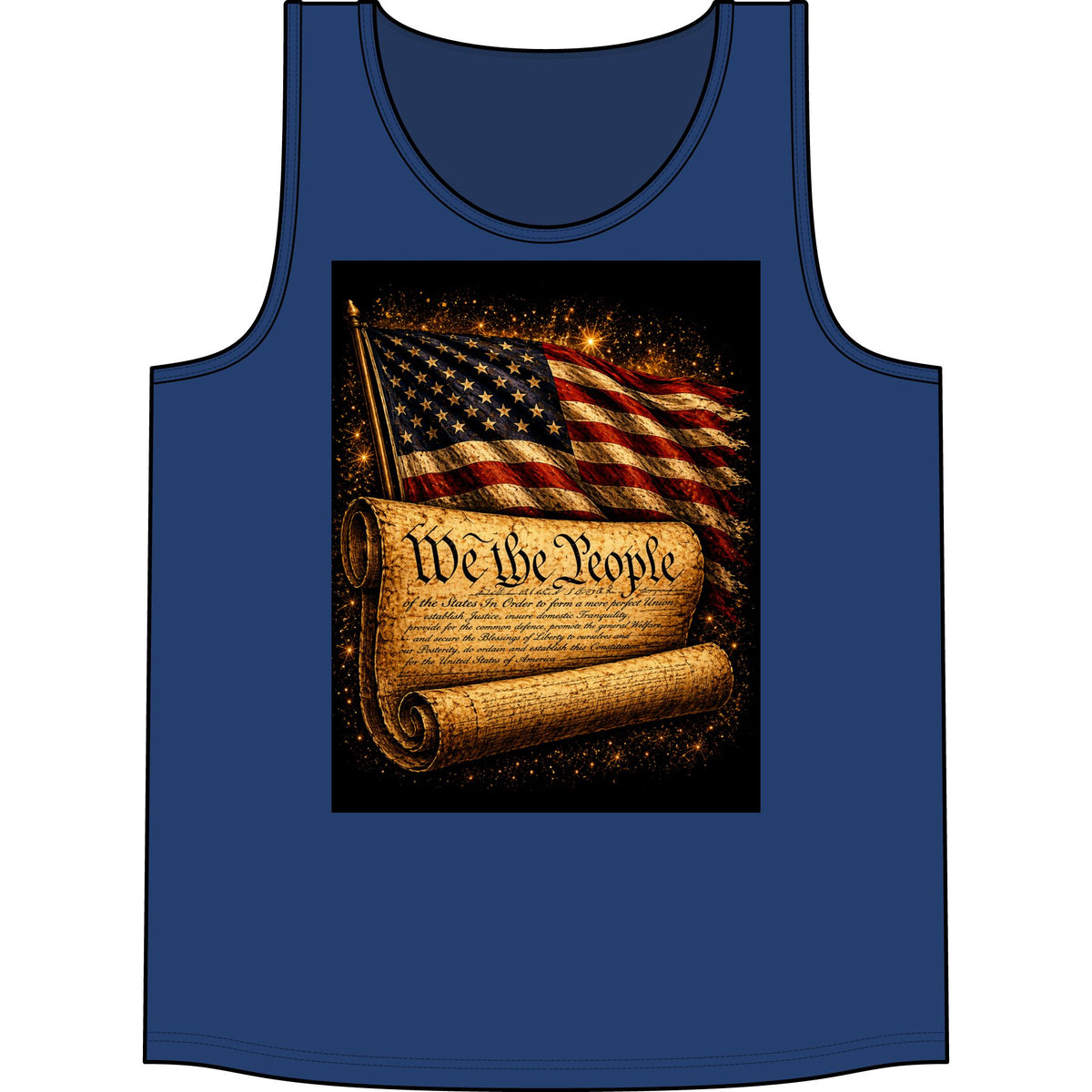 Patriotic "We the People" Tank Top — American Flag Constitution Graphic