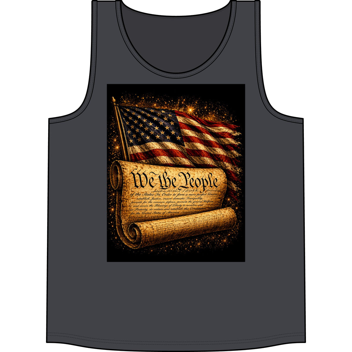 Patriotic "We the People" Tank Top — American Flag Constitution Graphic