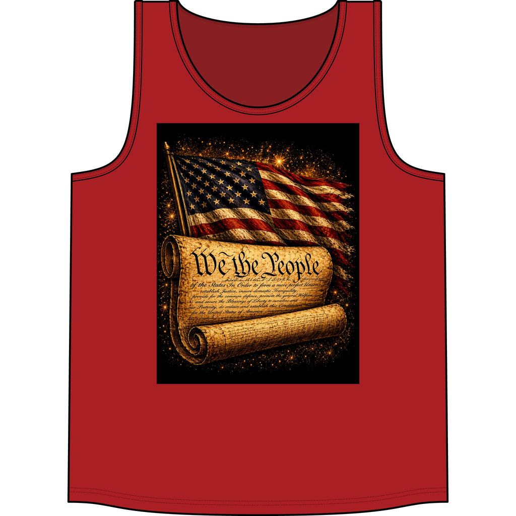Patriotic "We the People" Tank Top — American Flag Constitution Graphic