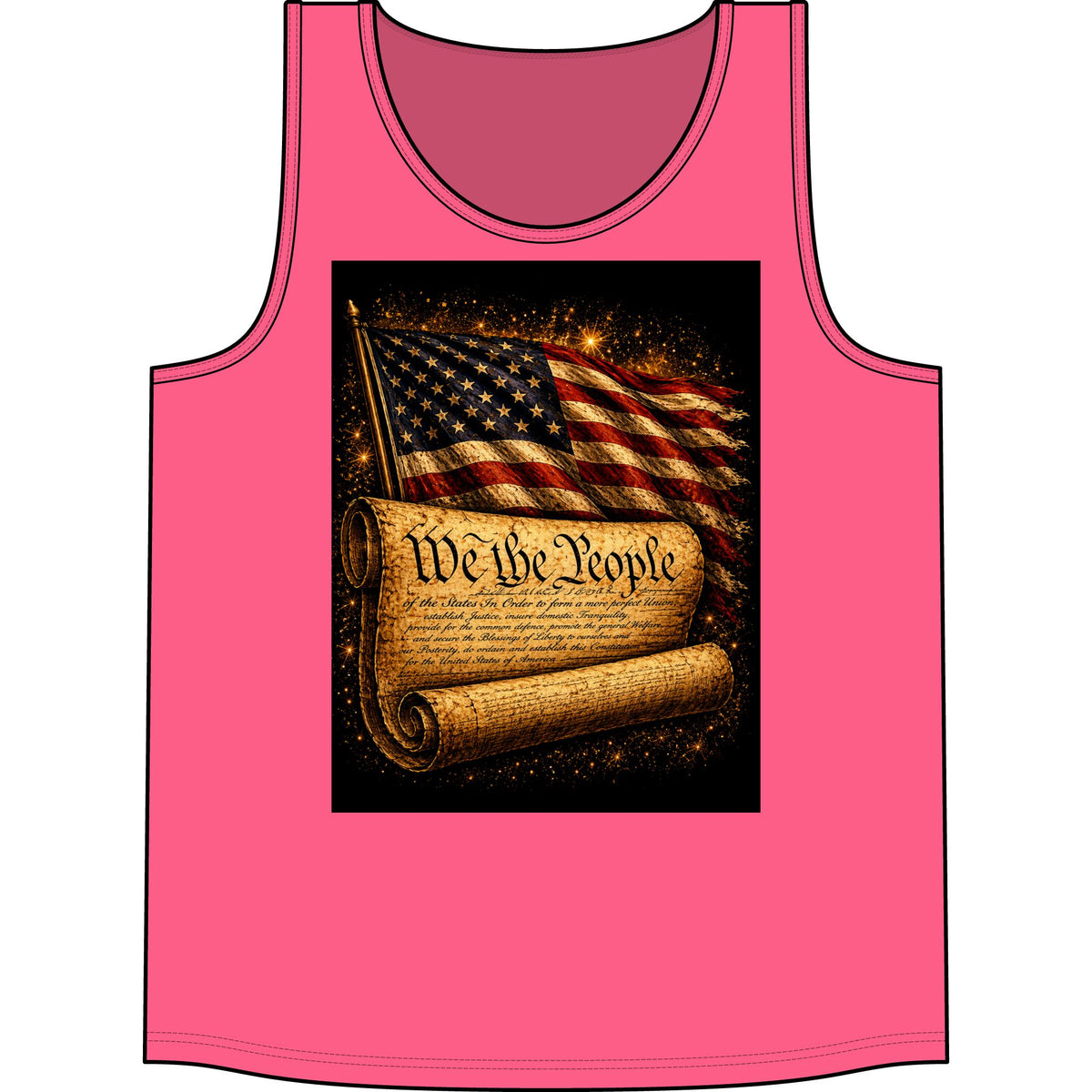 Patriotic "We the People" Tank Top — American Flag Constitution Graphic