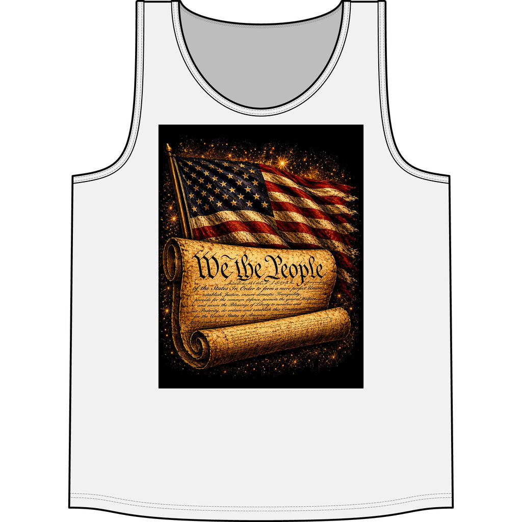 Patriotic "We the People" Tank Top — American Flag Constitution Graphic