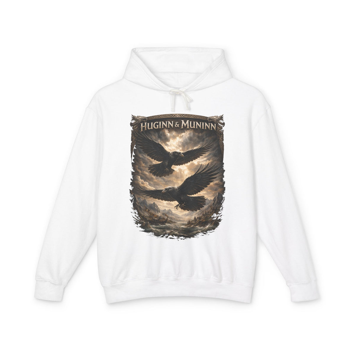 Huginn & Muninn Raven Hoodie — Norse Mythology Graphic Sweatshirt
