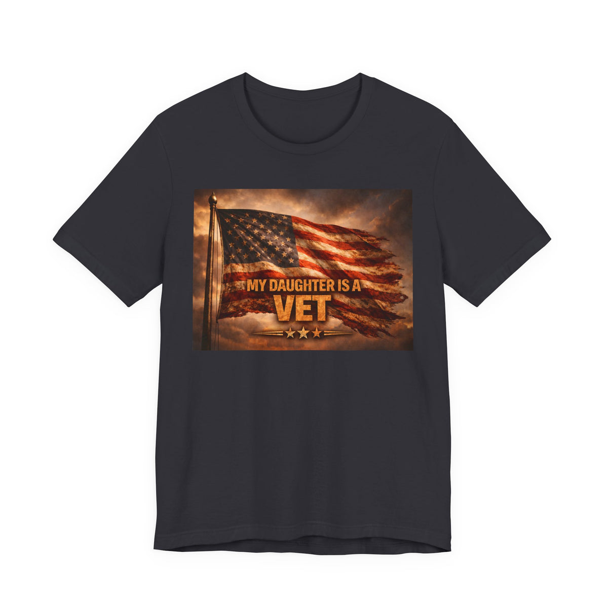 My Daughter Is A Vet T-Shirt — American Flag Military Pride Tee