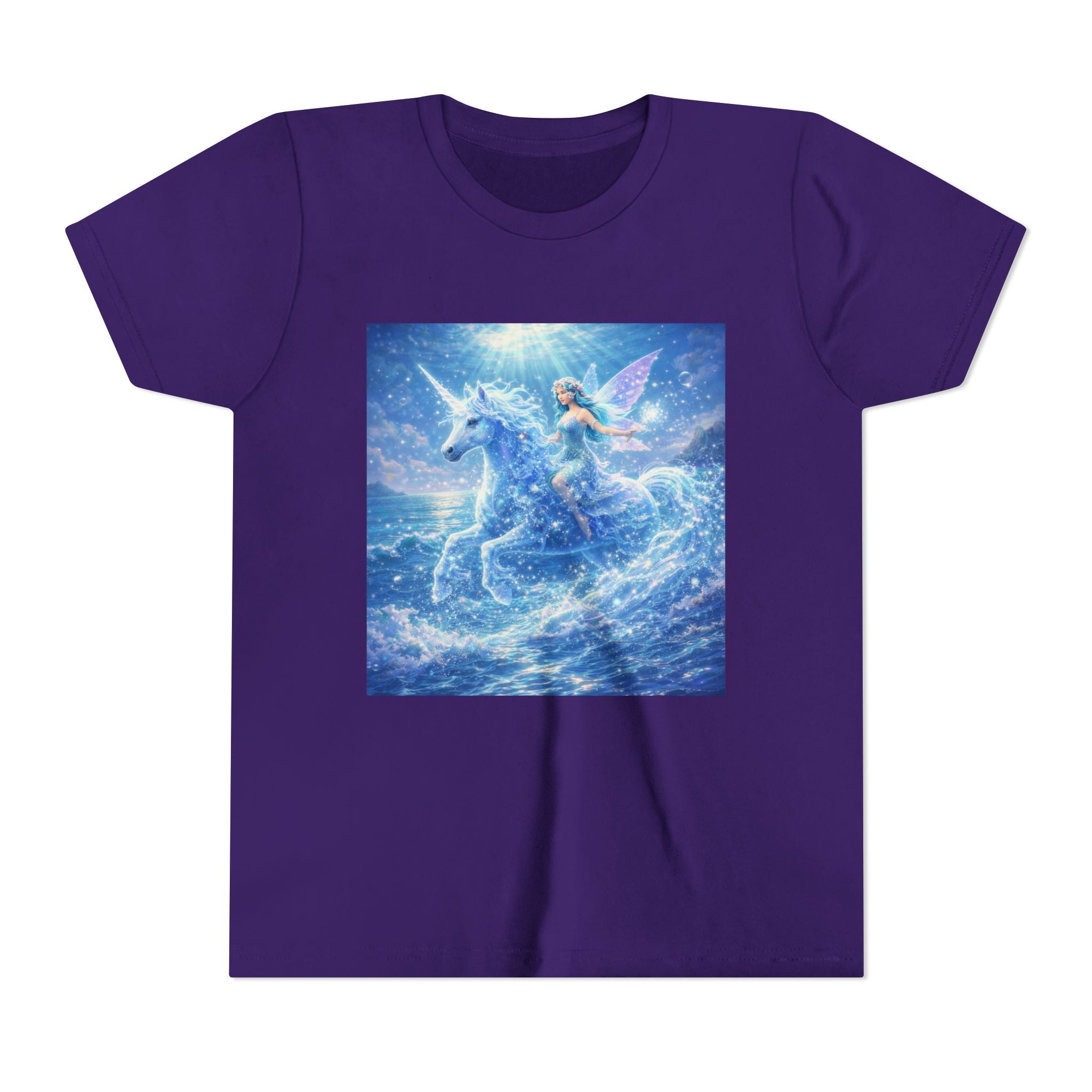 Kids Unicorn Fairy Tee — Magical Blue Pegasus Graphic Youth T-Shirt
