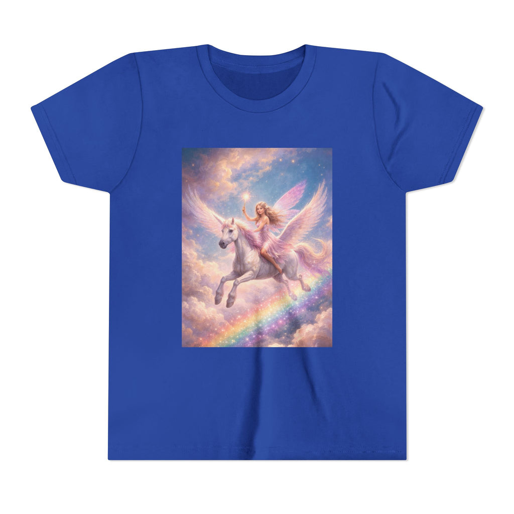 Youth Tee — Magical Unicorn Pegasus Rainbow Graphic T‑Shirt for Kids
