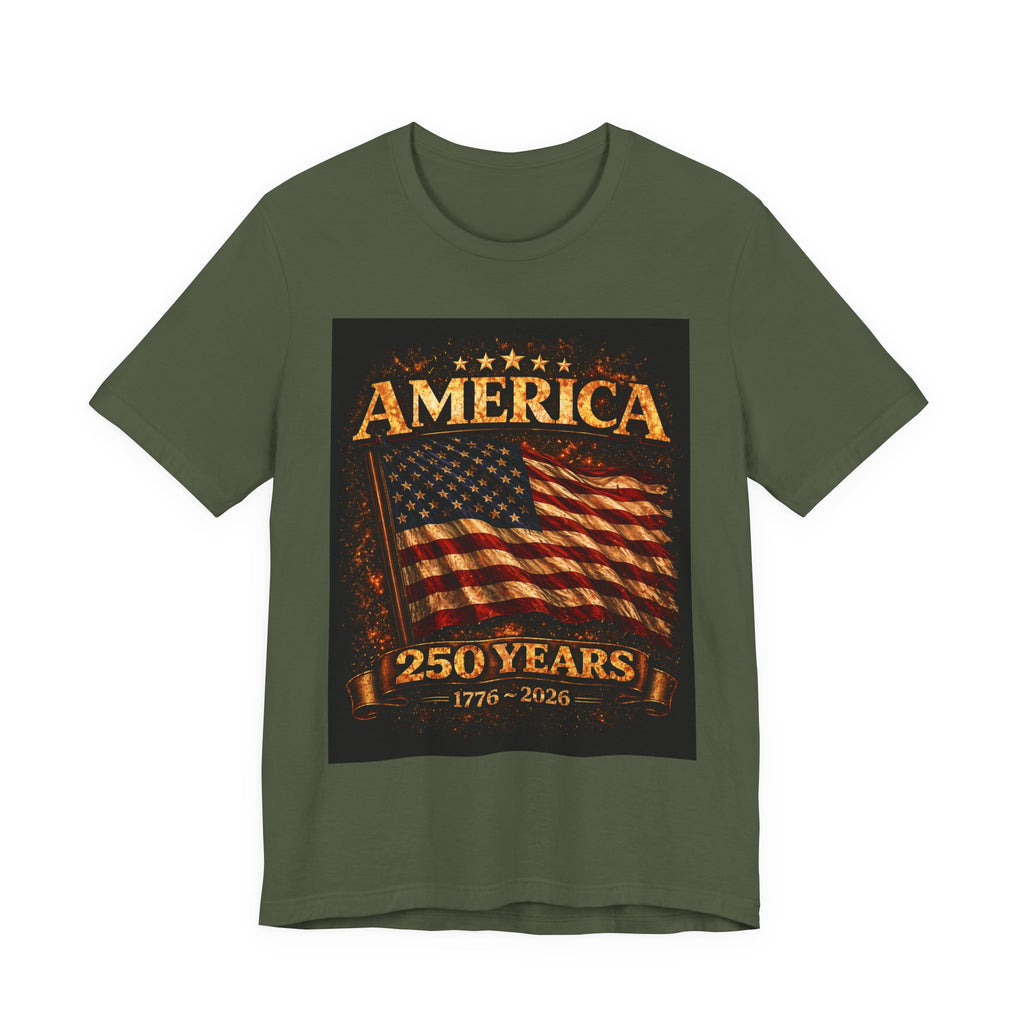 America 250 Years Flag T-Shirt — 1776–2026 Patriotic Tee